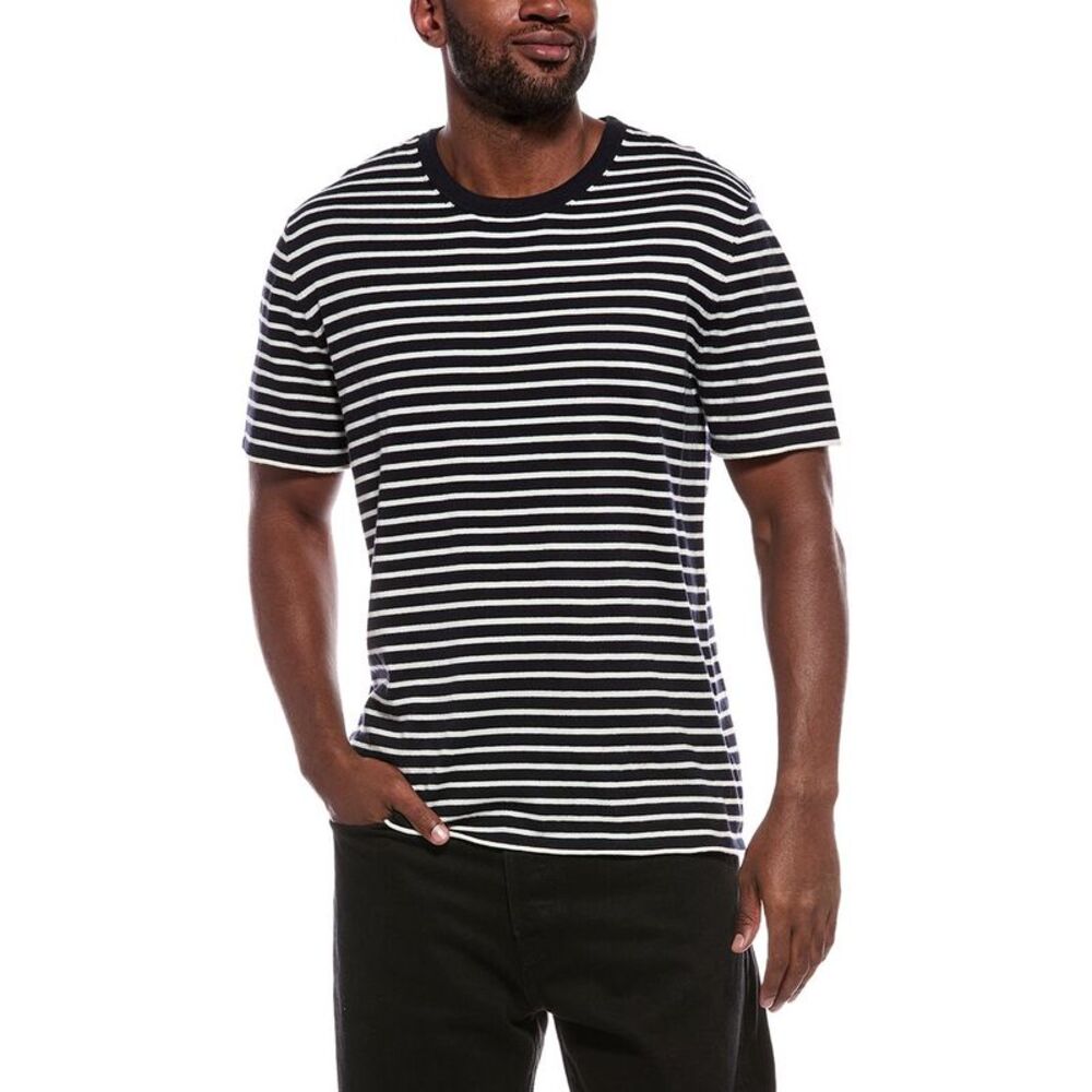 Atm Anthony Thomas Melillo Mens Cashmere-Blend Crewneck Sweater, White